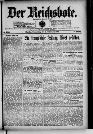 Der Reichsbote vom 03.09.1914