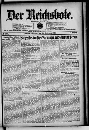 Der Reichsbote vom 23.09.1914