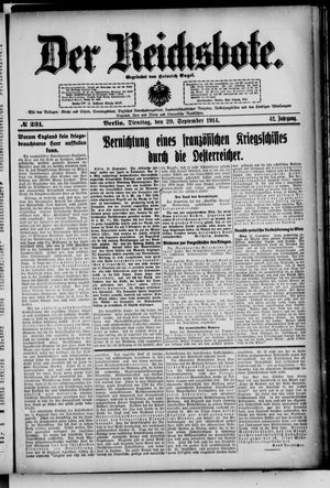 Der Reichsbote vom 29.09.1914