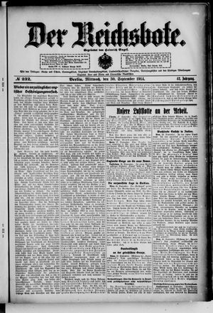 Der Reichsbote vom 30.09.1914