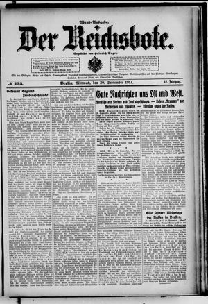 Der Reichsbote vom 30.09.1914
