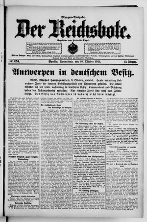 Der Reichsbote vom 10.10.1914