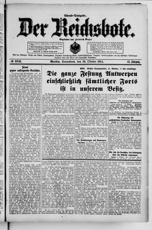 Der Reichsbote vom 10.10.1914