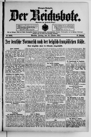 Der Reichsbote vom 16.10.1914