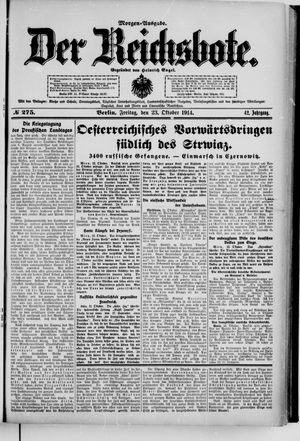 Der Reichsbote vom 23.10.1914