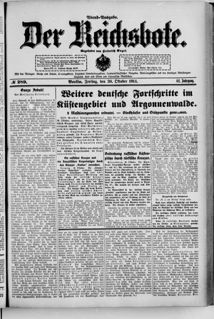 Der Reichsbote vom 30.10.1914