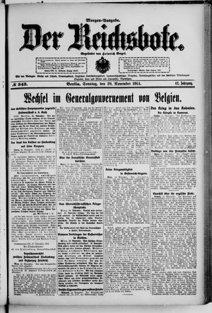 Der Reichsbote vom 29.11.1914