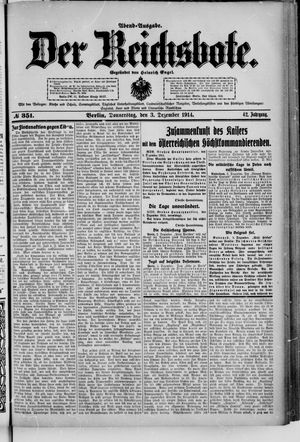 Der Reichsbote vom 03.12.1914