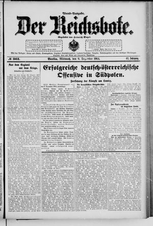 Der Reichsbote vom 09.12.1914