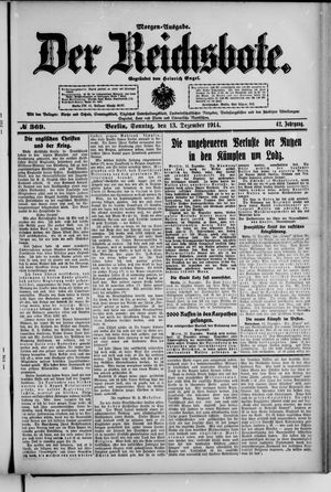 Der Reichsbote vom 13.12.1914