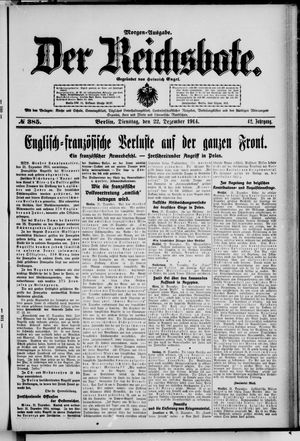 Der Reichsbote vom 22.12.1914