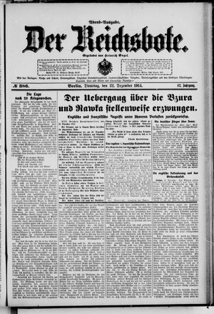 Der Reichsbote vom 22.12.1914