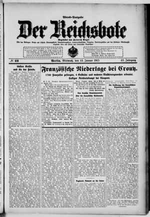 Der Reichsbote vom 13.01.1915