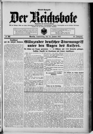 Der Reichsbote vom 14.01.1915