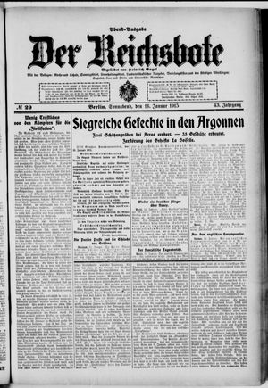 Der Reichsbote on Jan 16, 1915