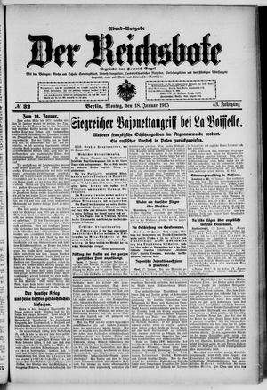Der Reichsbote vom 18.01.1915