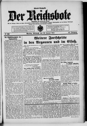 Der Reichsbote on Jan 20, 1915