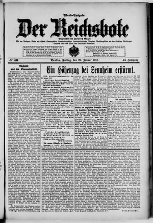 Der Reichsbote vom 22.01.1915