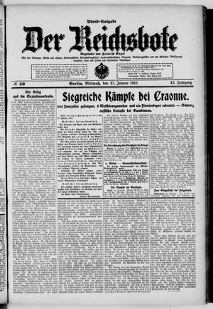 Der Reichsbote on Jan 27, 1915