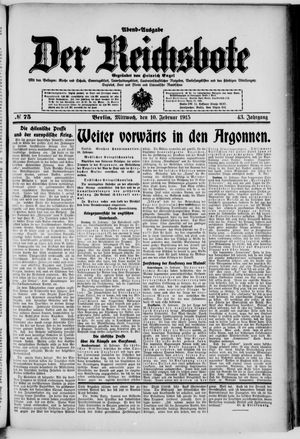 Der Reichsbote vom 10.02.1915