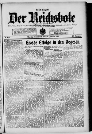 Der Reichsbote vom 20.02.1915