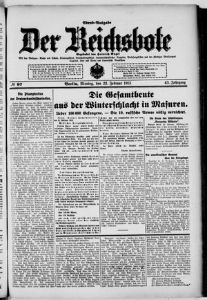 Der Reichsbote on Feb 22, 1915