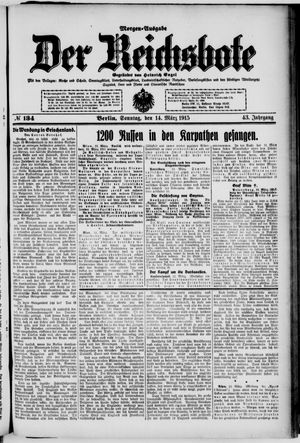 Der Reichsbote vom 14.03.1915