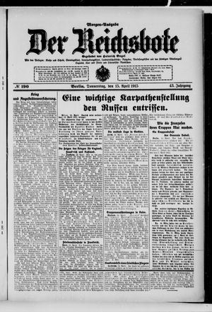 Der Reichsbote vom 15.04.1915
