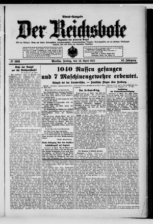 Der Reichsbote vom 16.04.1915
