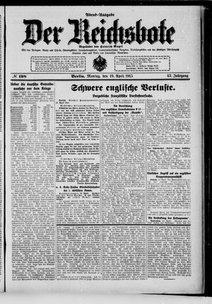 Der Reichsbote vom 19.04.1915