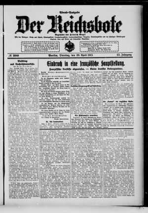 Der Reichsbote on Apr 20, 1915