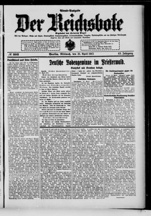 Der Reichsbote vom 21.04.1915