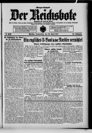 Der Reichsbote on Apr 22, 1915