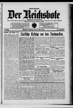 Der Reichsbote vom 27.04.1915