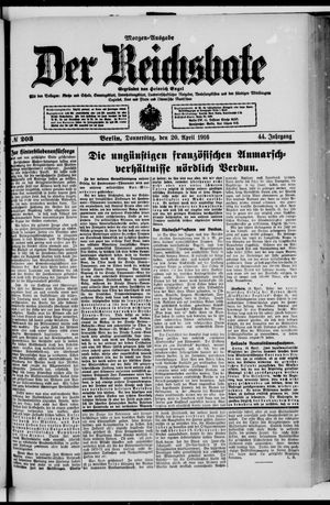 Der Reichsbote on Apr 20, 1916