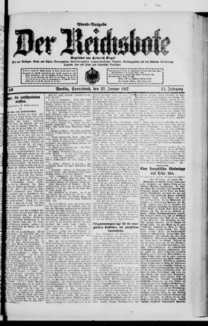 Der Reichsbote on Jan 27, 1917