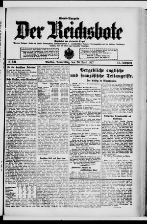 Der Reichsbote vom 26.04.1917