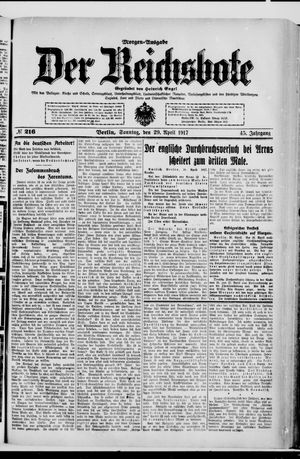 Der Reichsbote vom 29.04.1917
