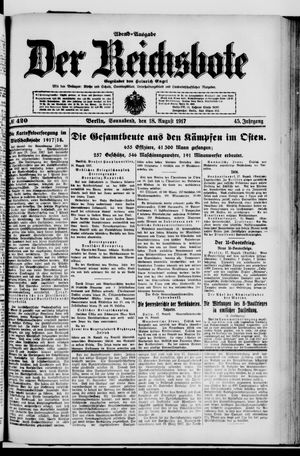 Der Reichsbote on Aug 18, 1917
