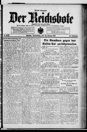 Der Reichsbote on Aug 30, 1917