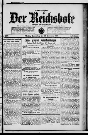Der Reichsbote on Sep 13, 1917