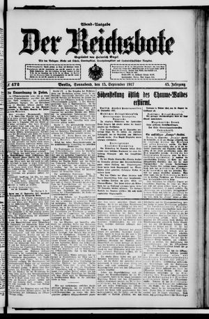 Der Reichsbote vom 15.09.1917