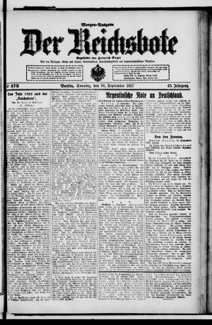 Der Reichsbote vom 16.09.1917