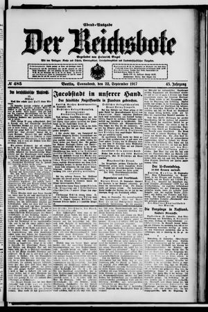 Der Reichsbote vom 22.09.1917