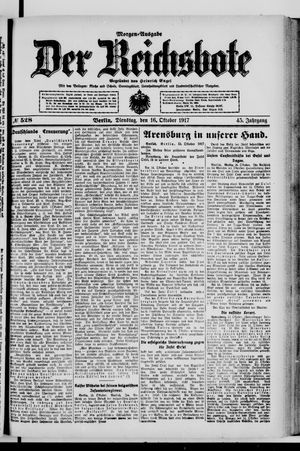 Der Reichsbote vom 16.10.1917