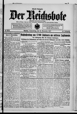 Der Reichsbote on Nov 8, 1917