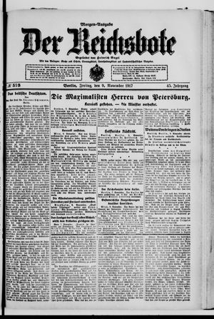 Der Reichsbote vom 09.11.1917