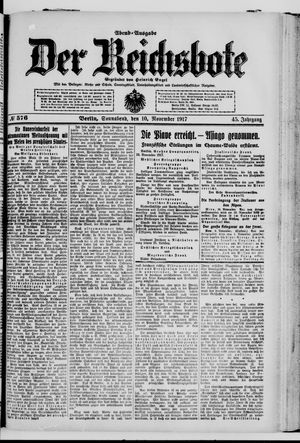 Der Reichsbote vom 10.11.1917