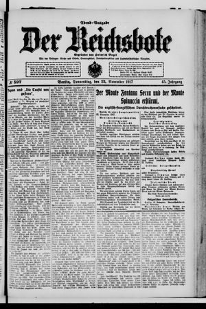Der Reichsbote vom 22.11.1917