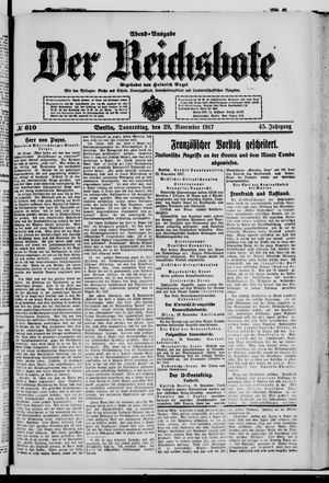 Der Reichsbote on Nov 29, 1917